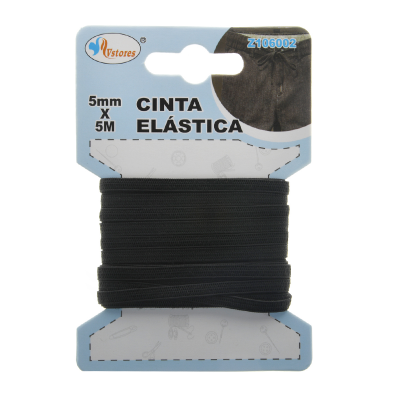 cinta elástica negra 5mm