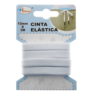 cinta elástica blanca 10mm