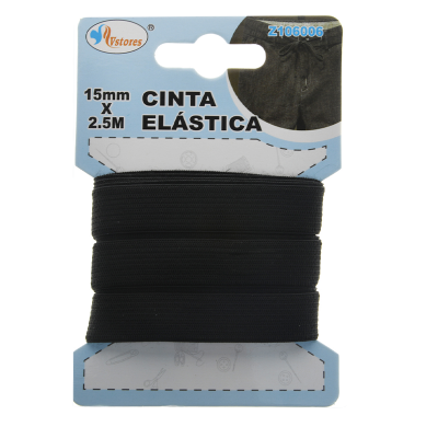 cinta elástica negra 15mm