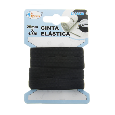 cinta elástica negra 25mm