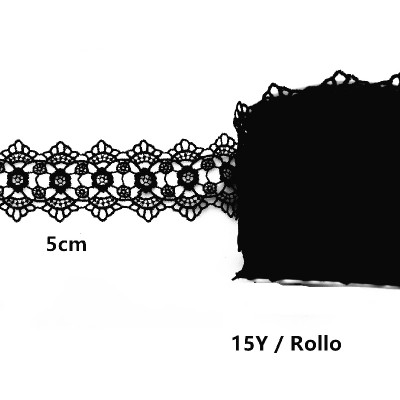 ROLLO DE ENCAJE COLOR NEGRO