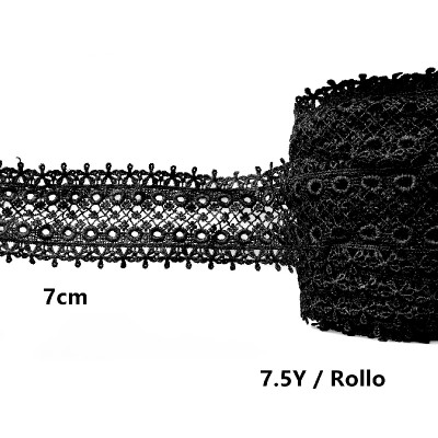 ROLLO DE ENCAJE COLOR NEGRO