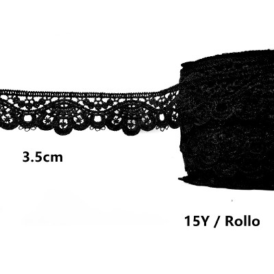 ROLLO DE ENCAJE COLOR NEGRO