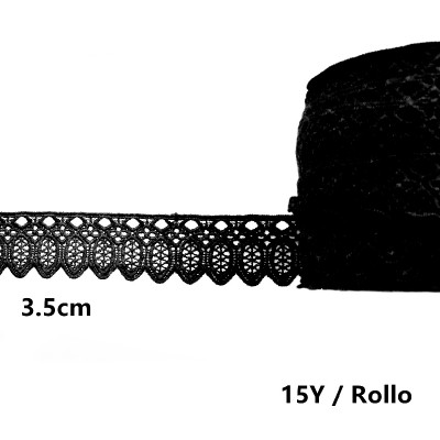 ROLLO DE ENCAJE COLOR NEGRO
