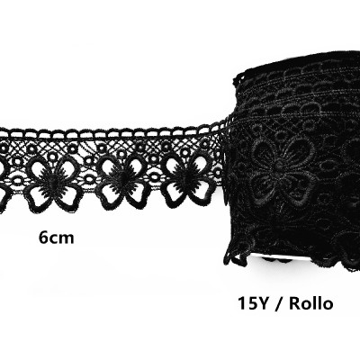 ROLLO DE ENCAJE COLOR NEGRO