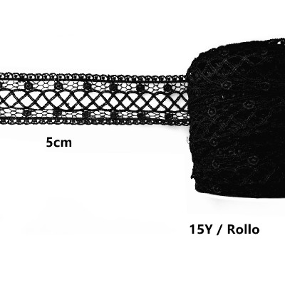 ROLLO DE ENCAJE COLOR NEGRO