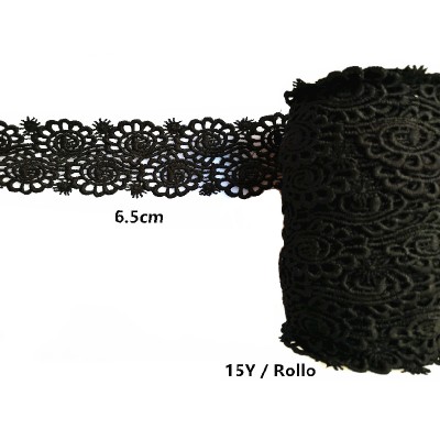 ROLLO DE ENCAJE COLOR NEGRO