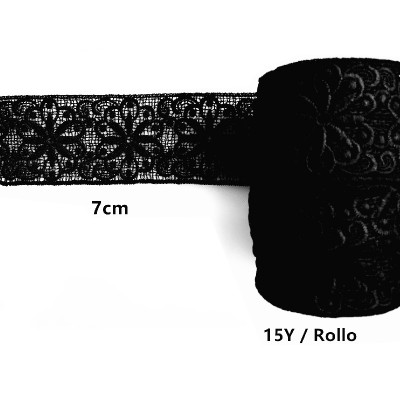 ROLLO DE ENCAJE COLOR NEGRO