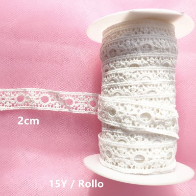 ROLLO DE ENCAJE COLOR BLANCO