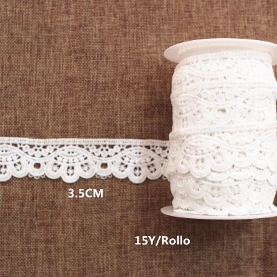 ROLLO DE ENCAJE COLOR BLANCO