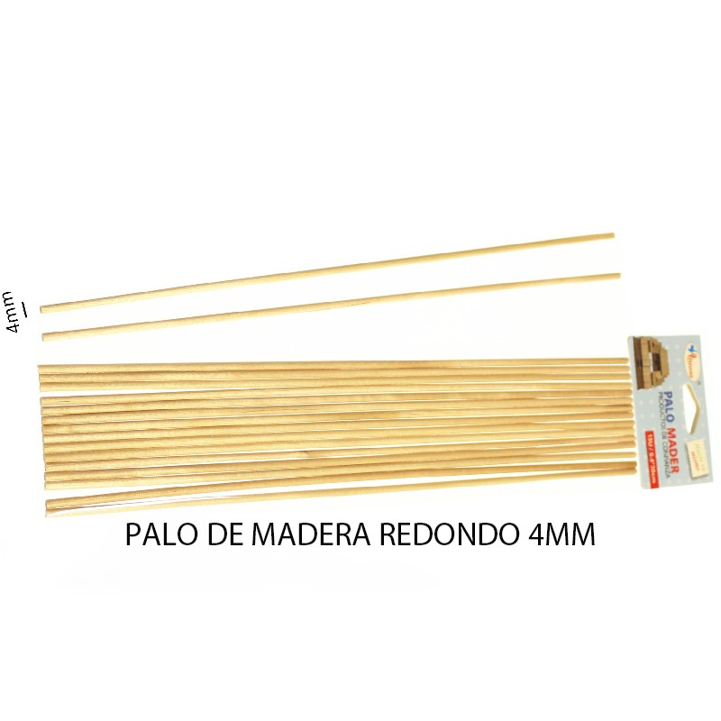 Palo de Madera Redondo 15 cm x 4 mm c/50