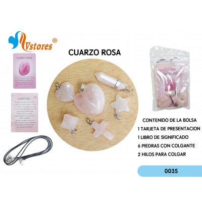 COLGANTE DE CUARZO ROSA